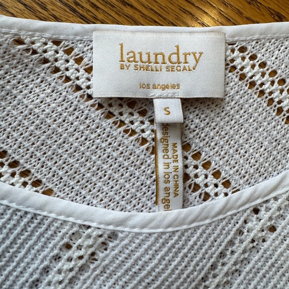 Laundry by Shelli Segal Los Angeles Women's White Textured Beach Top - Picture 3 of 13
